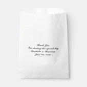 Aangepast script zwart wit Bruiloft cadeau Bedankzakje (Voorkant)