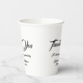 Aangepast script zwart-wit dank u Bruiloft Papieren Bekers (Links)