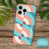 Aangepast seafoam Green Mauve Taupe Retro Mod Patr Case-Mate iPhone Case