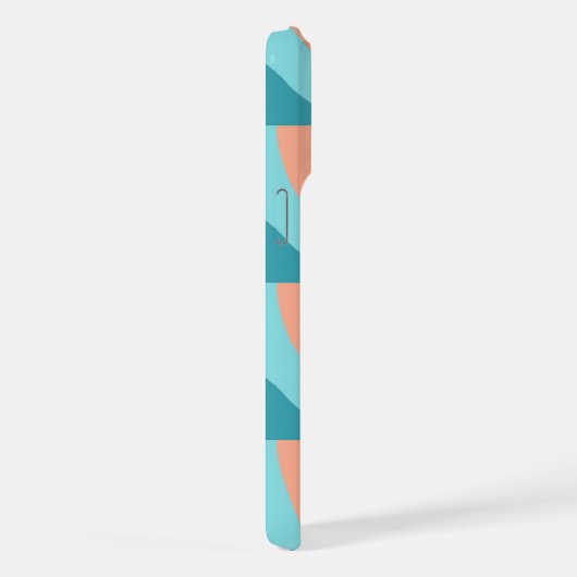 Aangepast seafoam Green Mauve Taupe Retro Mod Patr iPhone Hoesje (Rechterkant)