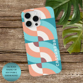 Aangepast seafoam Green Mauve Taupe Retro Mod Patr iPhone Hoesje