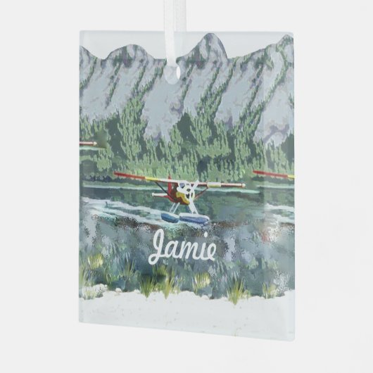 Aangepast Seaplane Glas Ornament (Voorkant links)