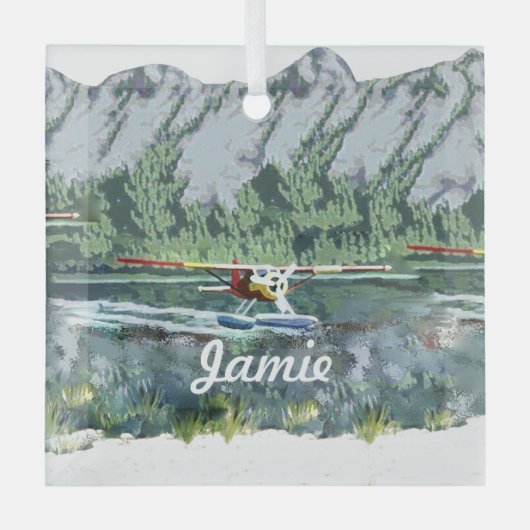 Aangepast Seaplane Glas Ornament (Voorkant)