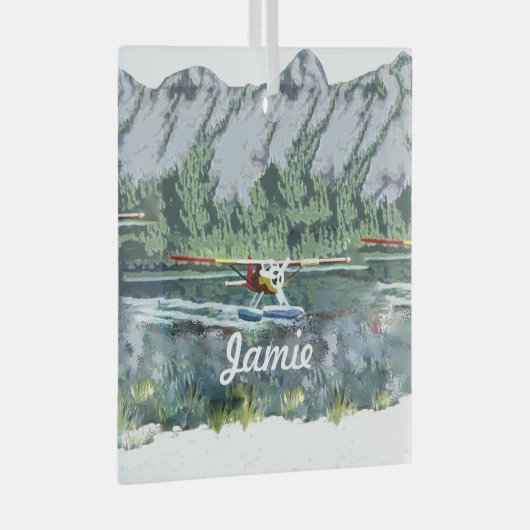 Aangepast Seaplane Glas Ornament (Voorkant Rechts)