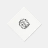 Aangepast servet - Just Married -  taart (Hoek)