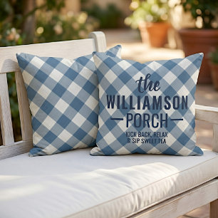 Aangepast Shabby Chic Country Cottage Plaid Patroo Buitenkussen