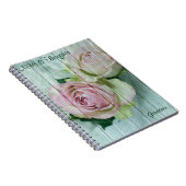 Aangepast, Shabby Chic Pink Roses, Notitieboek Jou (Rechterzijde)