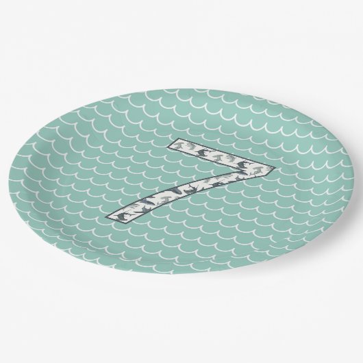 Aangepast Shark Birthday Bord | 7e verjaardag | oc (Gekanteld)