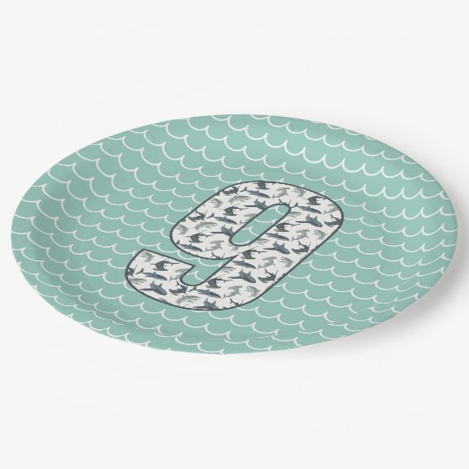 Aangepast Shark Birthday Bord | 9e verjaardag | oc (Gekanteld)