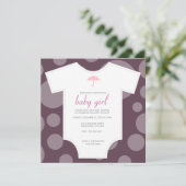 Aangepast shirt baby shower kaart (Staand voorkant)