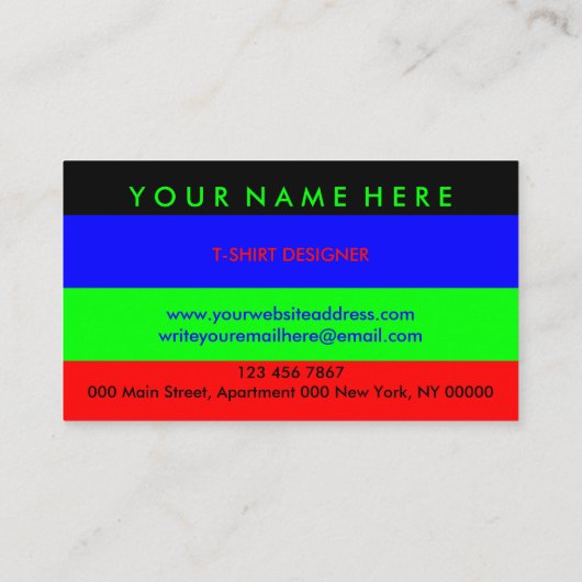 Aangepast Shirt van Apparels Warmteoverdracht Viny Visitekaartje (Achterkant)