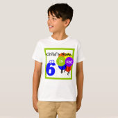 Aangepast shirt voor kinderen: vul de naam "is 6"  (Voorkant volledig)