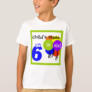 aangepast shirt voor kinderen: vul de naam " is 6 