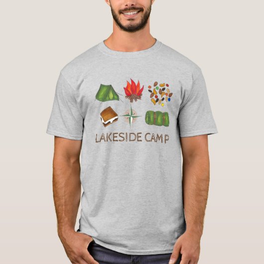 Aangepast Shirt voor zomerkamp Camping Tent Fire C (Voorkant)