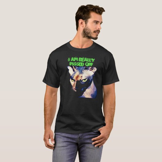 aangepast shirt : zwarte sphynx (Voorkant volledig)