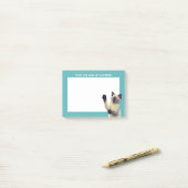 Aangepast Siamese Kitten Blauwgroen Blue Post-it® Notes (Op bureau)