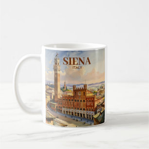 Aangepast Siena Italië Reis Vintage Piazza del Cam Koffiemok