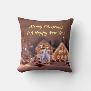 Aangepast Sierkussen met outdoor kerstscène