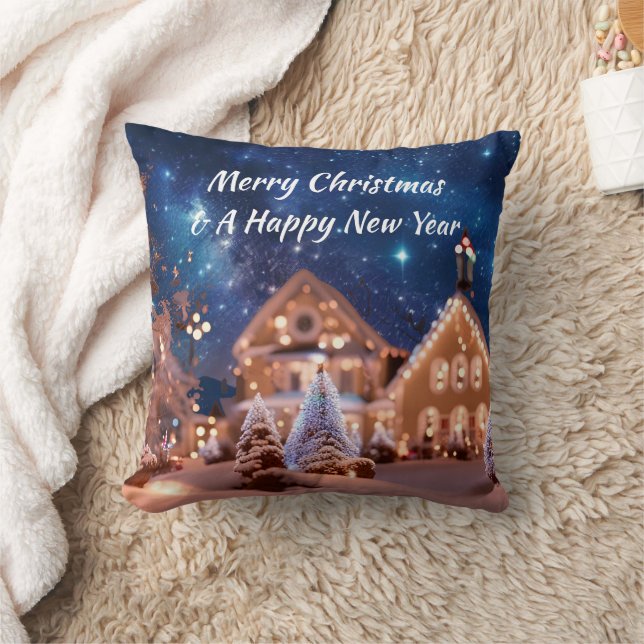 Aangepast Sierkussen met outdoor kerstscène (Deken)