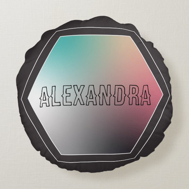 Aangepast Sierkussen voor holografisch verloop Rond Kussen (Achterkant)