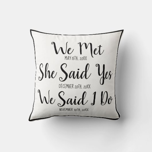 Aangepast Sierkussen voor Newly Weds Wedding Gift (Achterkant)