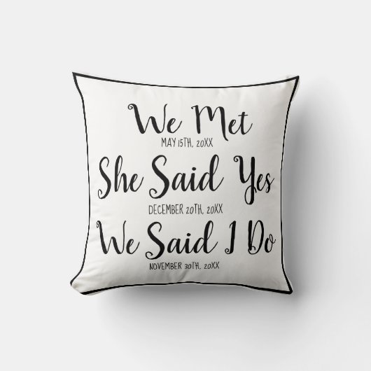 Aangepast Sierkussen voor Newly Weds Wedding Gift (Voorkant)