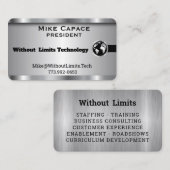 Aangepast - Silver en Black Business Design Visitekaartje (Voorkant / Achterkant)