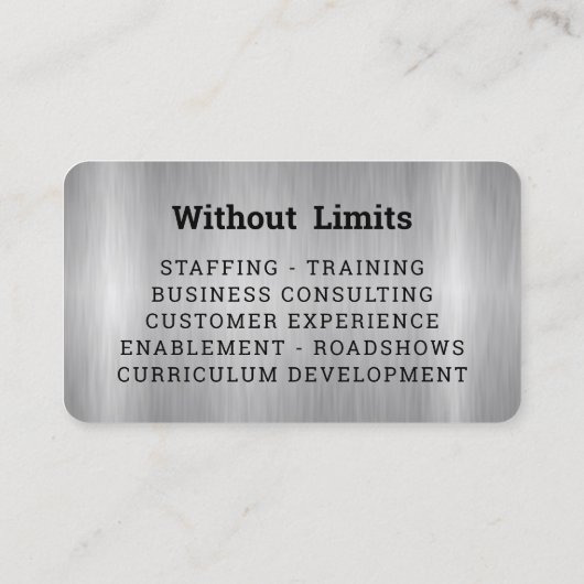 Aangepast - Silver en Black Business Design Visitekaartje (Achterkant)