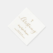 Aangepast SImple Gold Cross Christening Script Servet (Hoek)