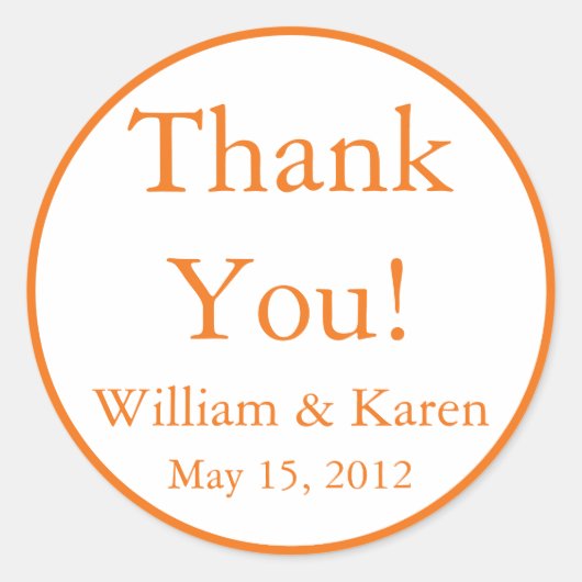 Aangepast Sinaasappel Dank u Stickers en Favor Lab (Voorkant)