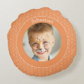 Aangepast Sinaasappel Foto Lijst Rond Kussen (Achterkant)