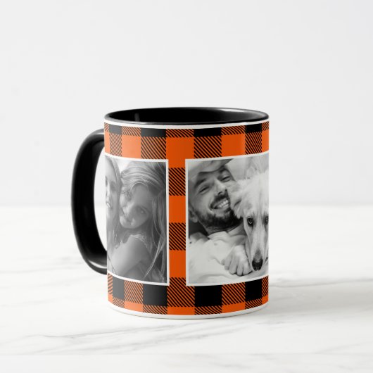 Aangepast Sinaasappel fotobufferpatroon met foto's Mok (Voorkant links)
