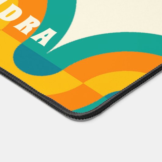 Aangepast Sinaasappel Groen Blauwgroen Blauw Golve Bureaumat (Hoek)