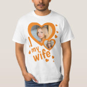 Aangepast sinaasappel Ik hou van mijn vrouw mannen T-shirt (Voorkant)