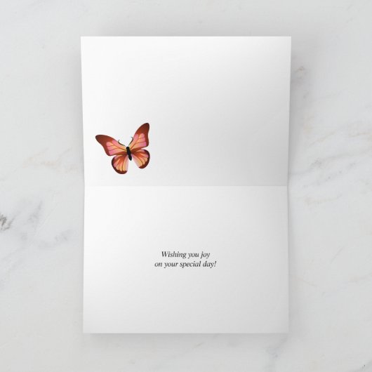 Aangepast Sinaasappel-roze vlinder en zwart Kaart (Binnen)