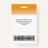 Aangepast Sinaasappel voor gradiënt foto werknemer Badge (Achterkant)