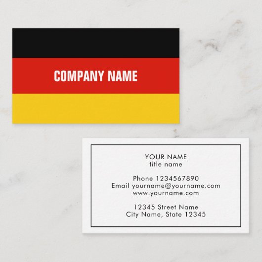 Aangepast sjabloon voor de Duitse vlag Visitekaartje (Voorkant / Achterkant)