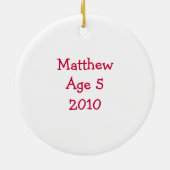 Aangepast sjabloon voor rode kerstbal sierfoto keramisch ornament (Achterkant)