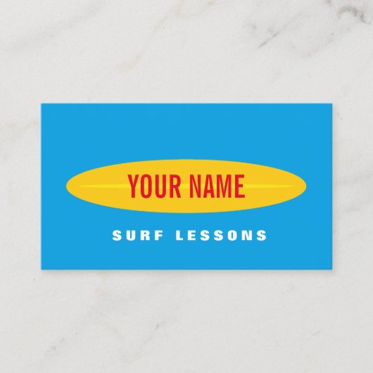 Aangepast sjabloon voor zakelijke surf-instructeur visitekaartje (Voorkant)