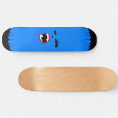 Aangepast skateboard met blauwe voet (Horizontaal)
