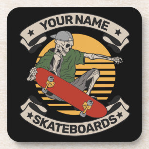 Aangepast skateboard nose Grab Skeleton Skater Bier Onderzetter