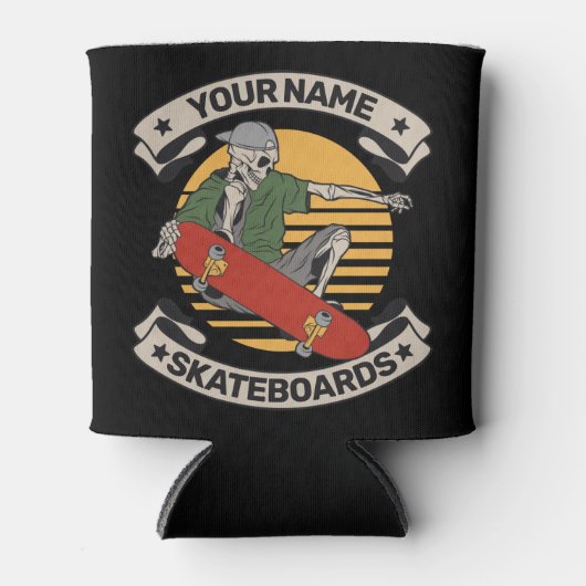 Aangepast skateboard nose Grab Skeleton Skater Blikjeskoeler (Voorkant)