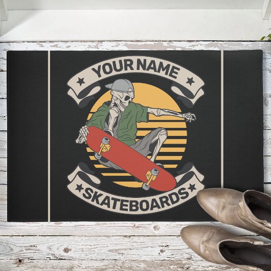 Aangepast skateboard nose Grab Skeleton Skater Deurmat
