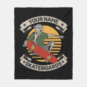 Aangepast skateboard nose Grab Skeleton Skater Fleece Deken (Voorkant)