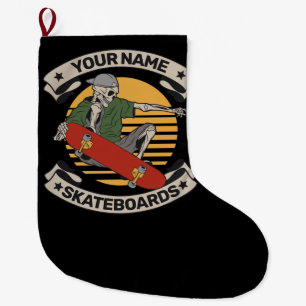 Aangepast skateboard nose Grab Skeleton Skater Grote Kerstsok
