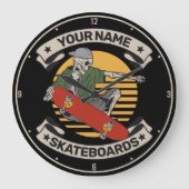 Aangepast skateboard nose Grab Skeleton Skater Grote Klok (Voorkant)