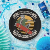 Aangepast skateboard nose Grab Skeleton Skater Papieren Bordje (Feest)