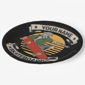 Aangepast skateboard nose Grab Skeleton Skater Papieren Bordje (Gekanteld)