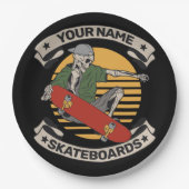 Aangepast skateboard nose Grab Skeleton Skater Papieren Bordje (Voorkant)