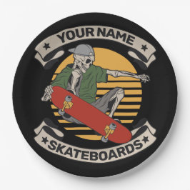 Aangepast skateboard nose Grab Skeleton Skater Papieren Bordje